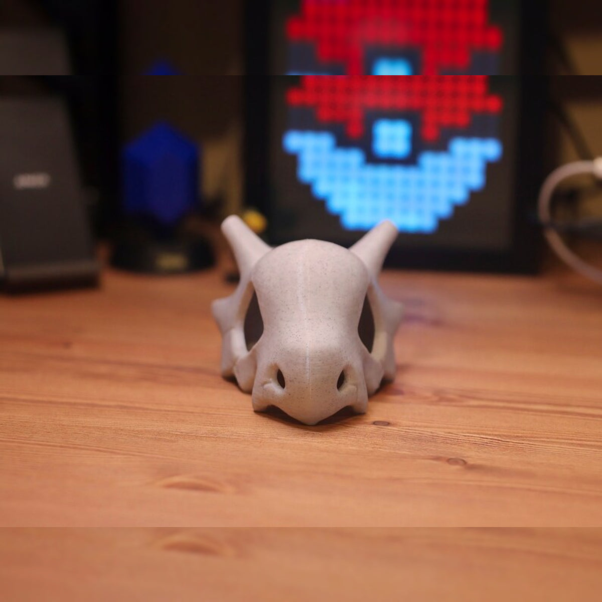 Cubone-Inspired Marble Style Skull Controller Stand