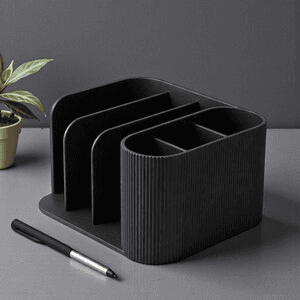 Dual Notepad Desk Organizer | Minimalist Black Caddy