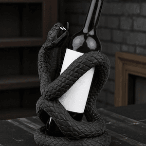 Black Cobra Snake Wine Bottle Holder – Gothic Bar Stand