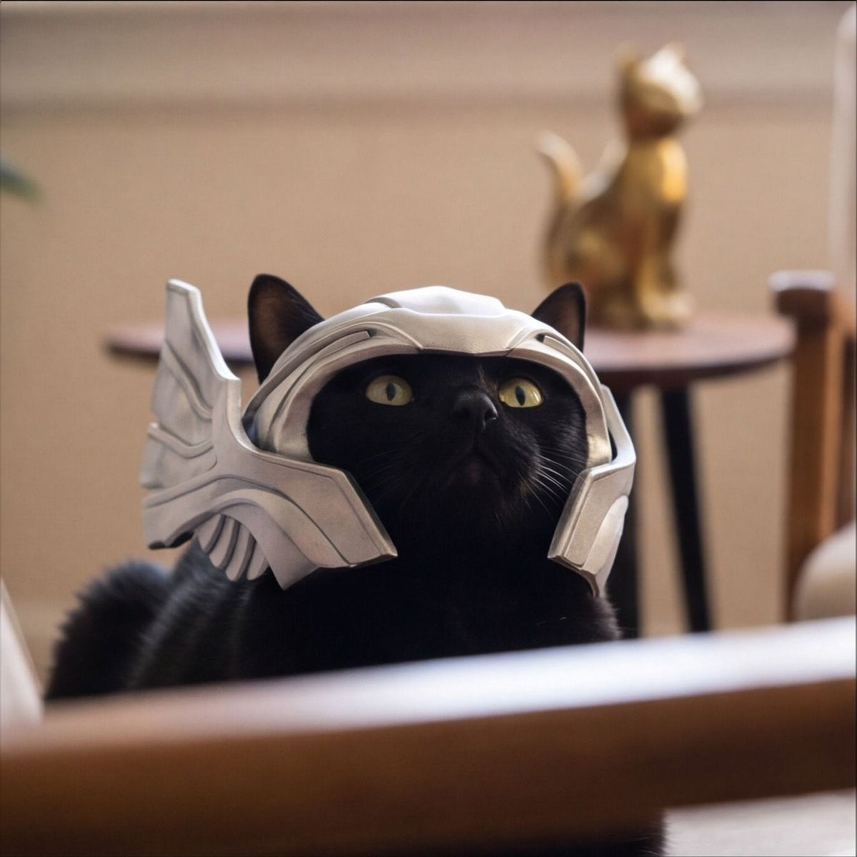 Thor-Inspired Cat Helmet | Novelty Pet Costume Accessory