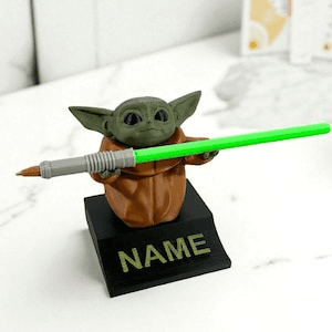 Grogu Inspired Lightsaber Pen Holder | Fan Desk Stand