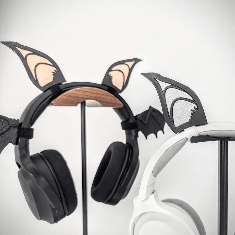 Bat Ear Headphone Attachments | Gothic Gaming Accessory