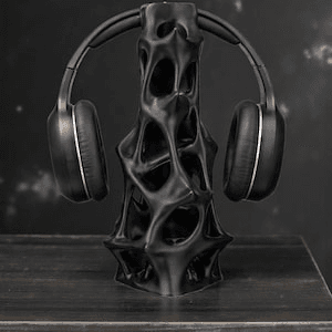Geometric Headphone Stand – Modern Copper Desk Decor
