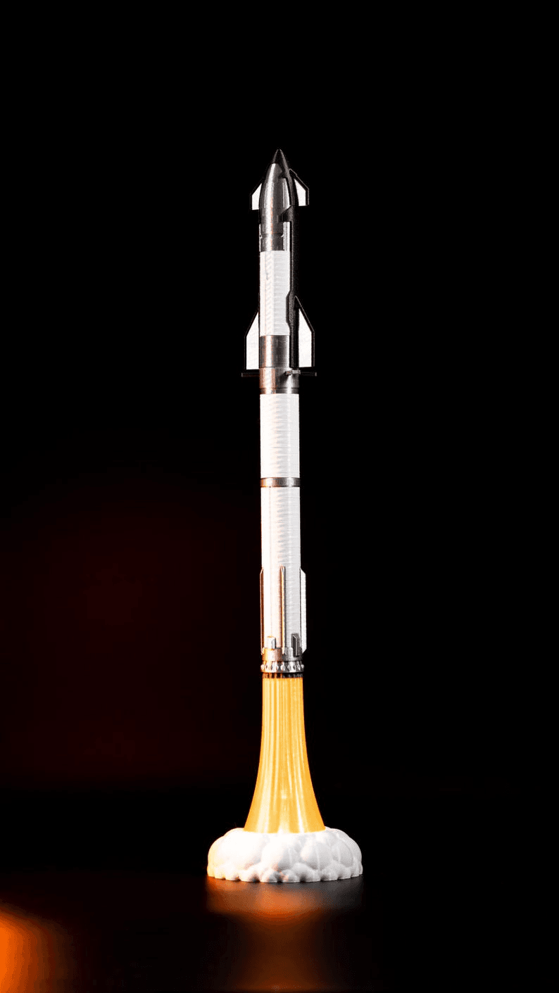 SpaceX Starship Inspired Super Heavy Rocket Lamp Model