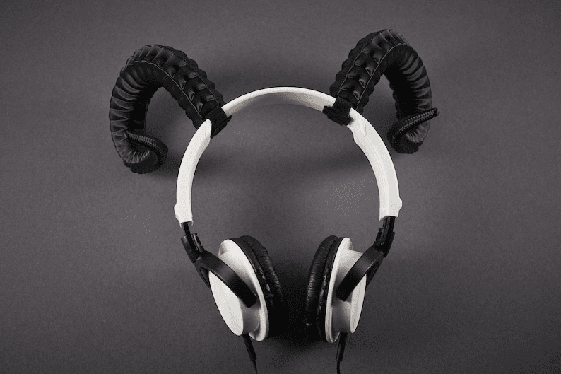 Aries Demon Ram Horns Headset Attachment for Gamers