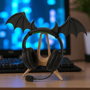Vampire Bat Wings Headset Decoration | Gothic Gaming Decor
