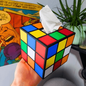 Retro Puzzle Cube-Inspired Novelty Tissue Box Cover