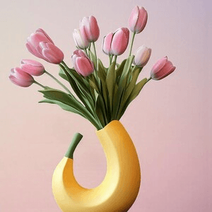 Banana-Shaped Modern Decorative Vase | Table Centerpiece