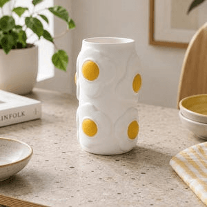 Sunny Side Up Fried Egg Vase | Quirky Kitchen Decor