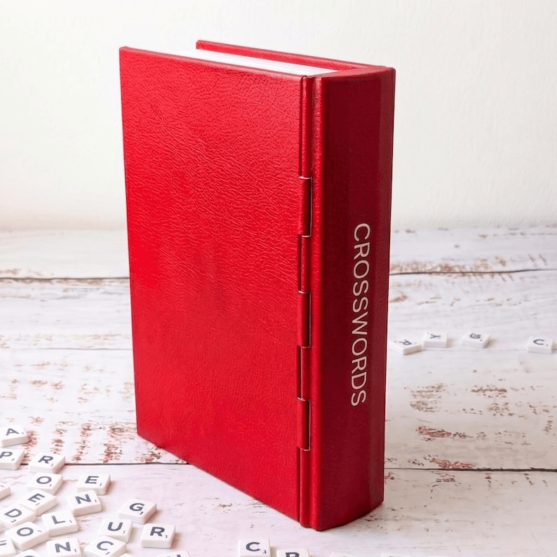 Crosswords Play Book – Red Hardcover Word Game Set