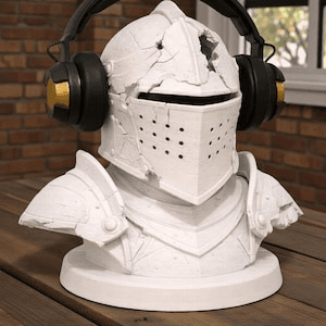 Battle-Worn Knight Armor Bust Headphone Stand