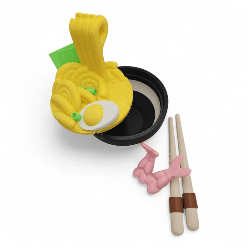 Anime-Inspired Ramen Bowl with Hidden Storage Compartment