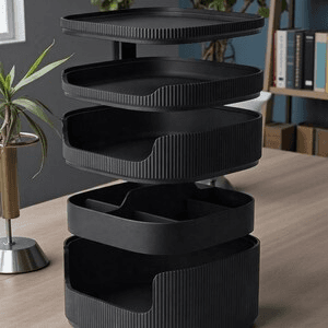 Stackable Modular Desk Organizer Tray Set – Dark Gaming Style