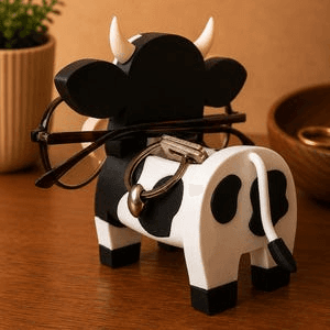 Cute Cow Eyeglass Stand | Farmhouse Desk Organizer