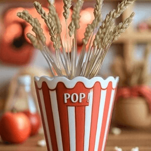 Popcorn Bucket Inspired Flower Vase | POP! Cinema Decor