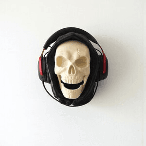Skull Headphone & Skeleton Hand Controller Wall Mount