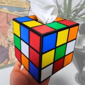 Retro Puzzle Cube-Inspired Novelty Tissue Box Cover