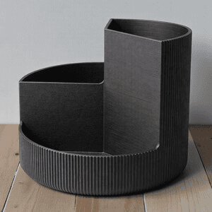 Spiral Ribbed Desk Organizer | Modern Gaming Office Decor