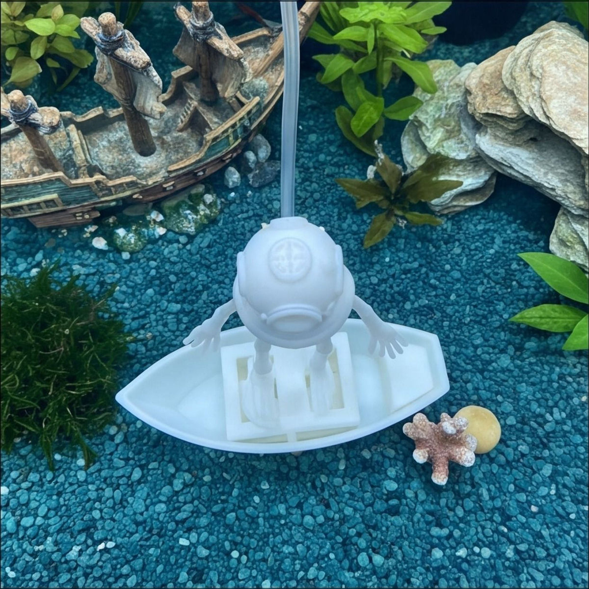 Skeleton Diver Aquarium Ornament – Fish Tank Decoration