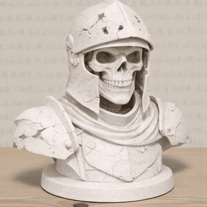 Gothic Skeleton Knight Headphone Stand | Gamer Desk Decor