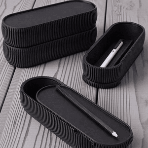 Ribbed Sliding Pen Case – Modern Desk Organizer