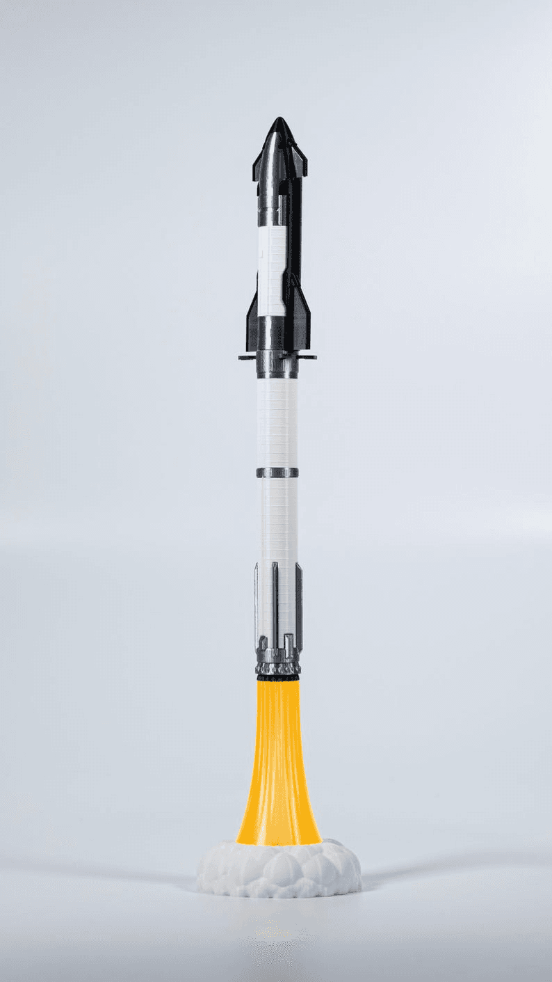 SpaceX Starship Inspired Super Heavy Rocket Lamp Model