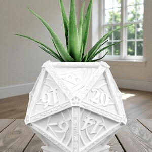D20 Dice Succulent Planter – Elvish Fantasy RPG Decor
