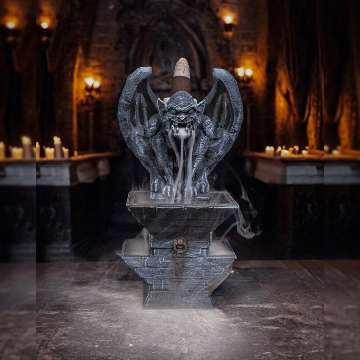 Gothic Gargoyle Backflow Incense Burner | Stone Tower