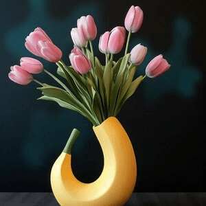 Banana-Shaped Modern Decorative Vase | Table Centerpiece