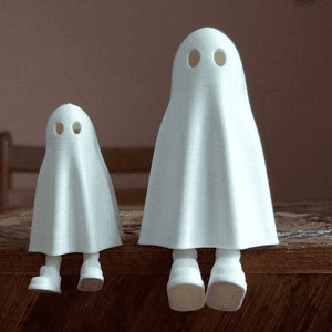 Cute Ghost Figure with Retractable Leg – Spooky Desk Toy
