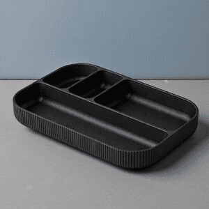 Minimalist Matte Black Desk Organizer Tray for Gamers