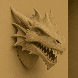 Dragon Scale Skull Headphone Stand | Fantasy Gamer Desk