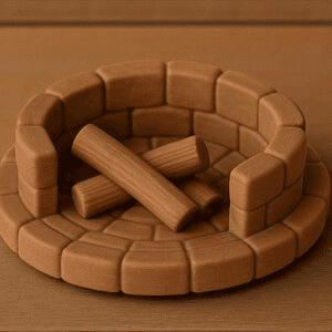 Rustic Mini Campfire Tea Light Holder | Log Pile Design