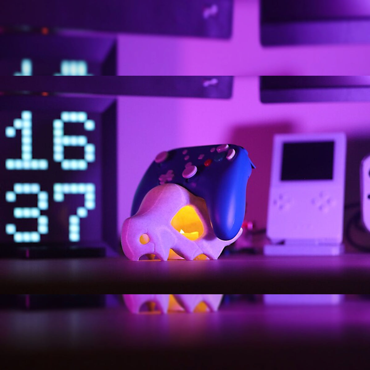 Cubone-Inspired Marble Style Skull Controller Stand