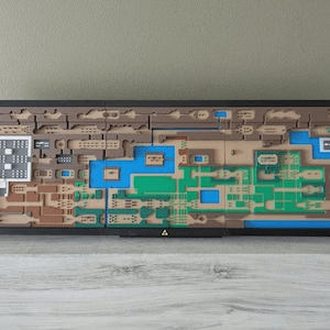 Zelda Inspired Hyrule Overworld Relief Map – 45cm Framed Art