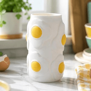 Sunny Side Up Fried Egg Vase | Quirky Kitchen Decor