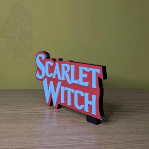 Scarlet Witch Inspired Logo Sign | Marvel Fan Plaque