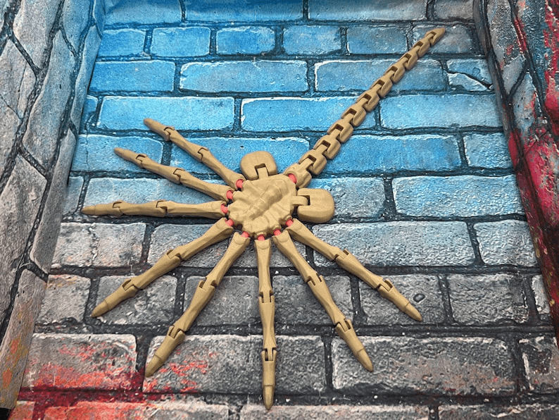 Alien Facehugger Inspired Articulated Creature Figure