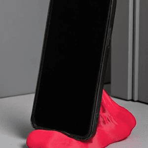 Neon Pink Flame Phone Stand – Bubble Gum Desk Holder