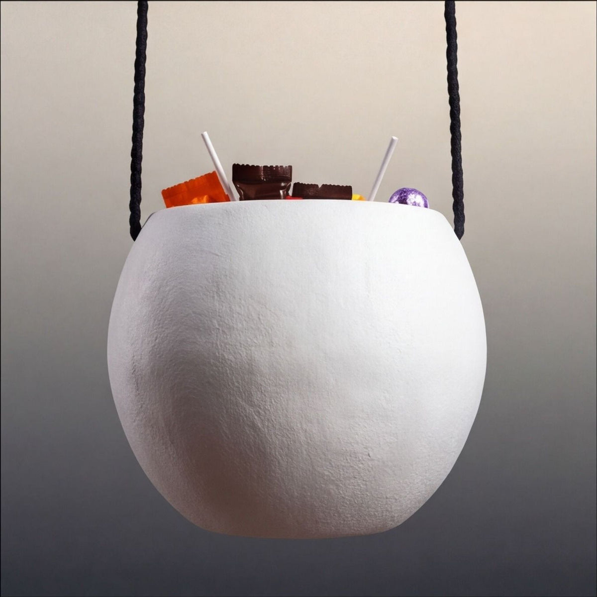 Stitched Skull Candy Bowl with Bone Handle – 3 Sizes