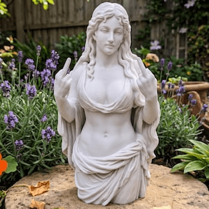 Funny Greek Goddess Middle Finger Bust Statue Decor