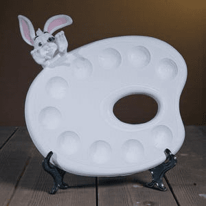 Cute Bunny Artist Paint Palette Desk Decor & Gift