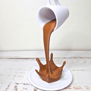 Anti-Gravity Spilling Coffee Mug Optical Illusion Decor