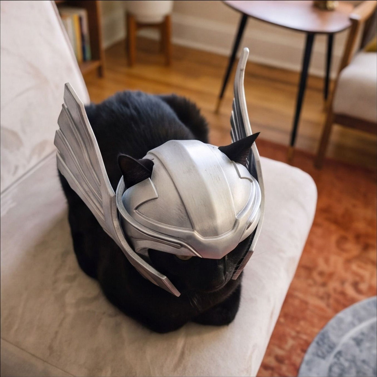 Thor-Inspired Cat Helmet | Novelty Pet Costume Accessory