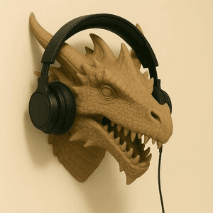 Dragon Scale Skull Headphone Stand | Fantasy Gamer Desk