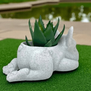 Sleeping French Bulldog Succulent Planter & Plant Pot