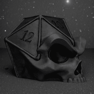 D20 Skull Plant Pot – Gothic Gamer Desk Planter