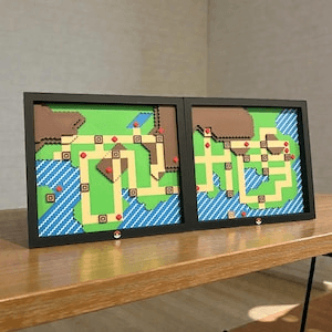 Johto & Kanto Inspired Raised Relief Map Fan Art Decor
