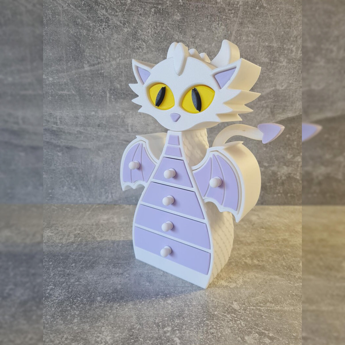 Kawaii Dragon Cat Ring Holder & Jewelry Box Organizer