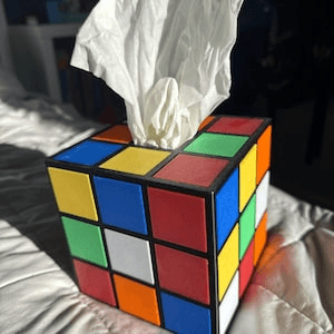Retro Puzzle Cube-Inspired Novelty Tissue Box Cover